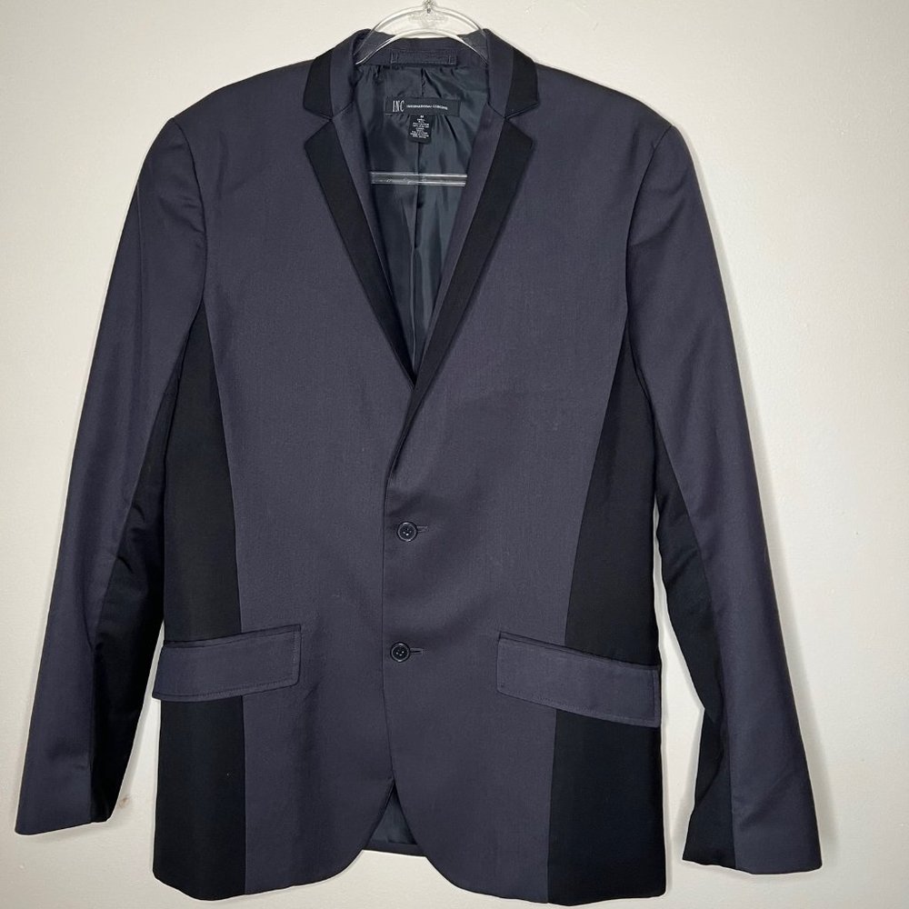 INC Slim Fit Black Blazer | Satin Trim | Size M (Men’s) - Picture 3 of 9